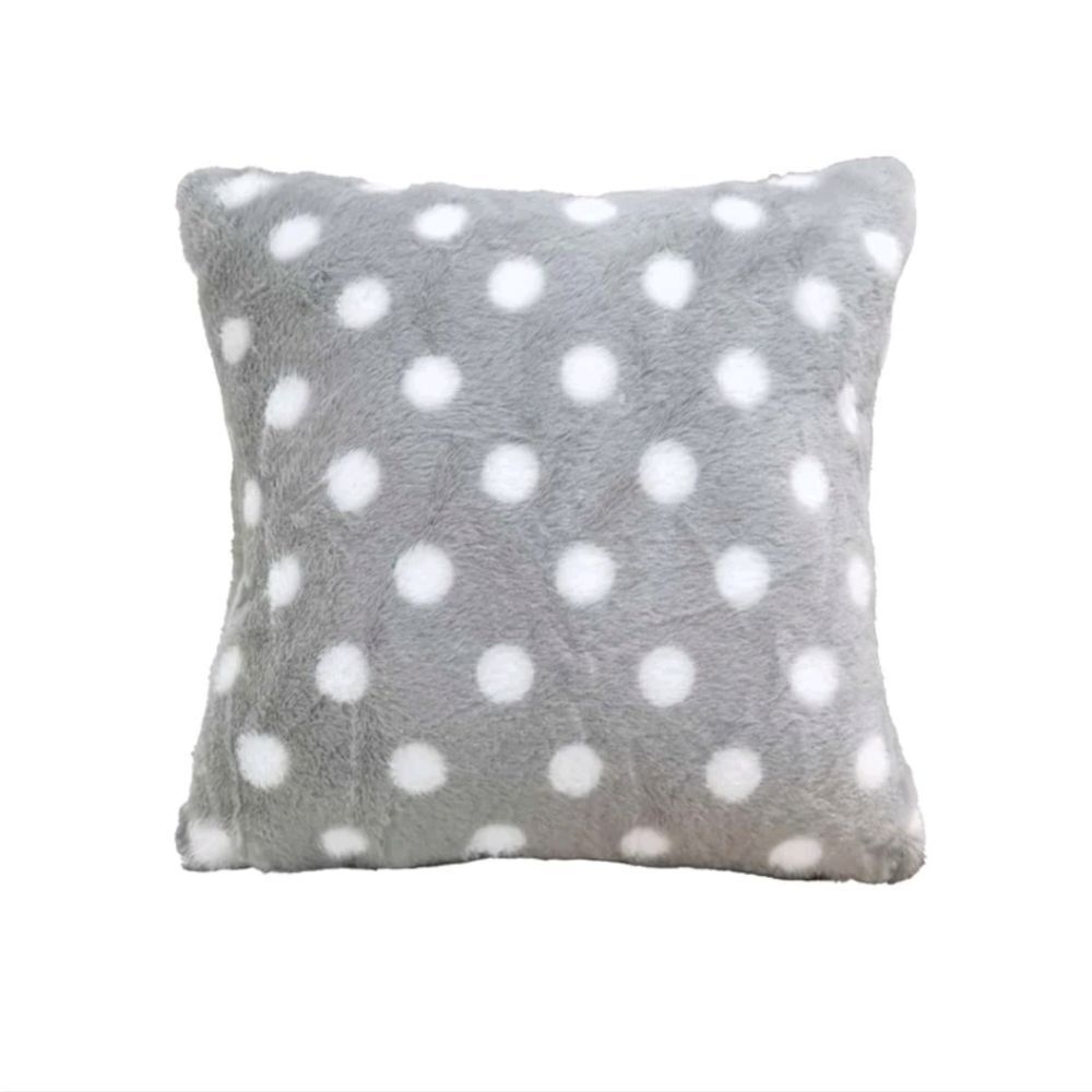 Fuzzy Polka Dot Pillow Cover